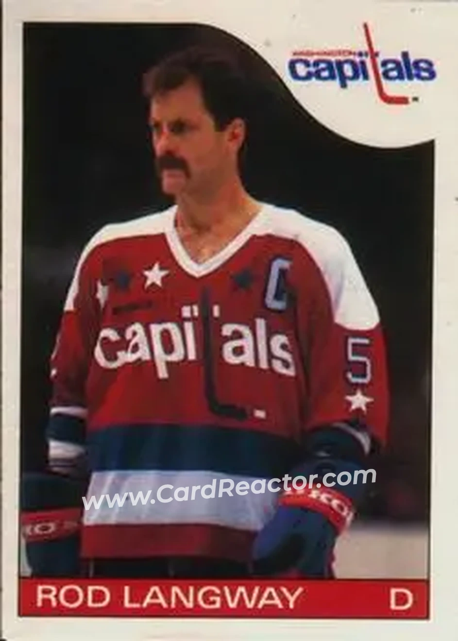 1985-86 O-Pee-Chee #8 - Rod Langway - Washington Capitals - Front