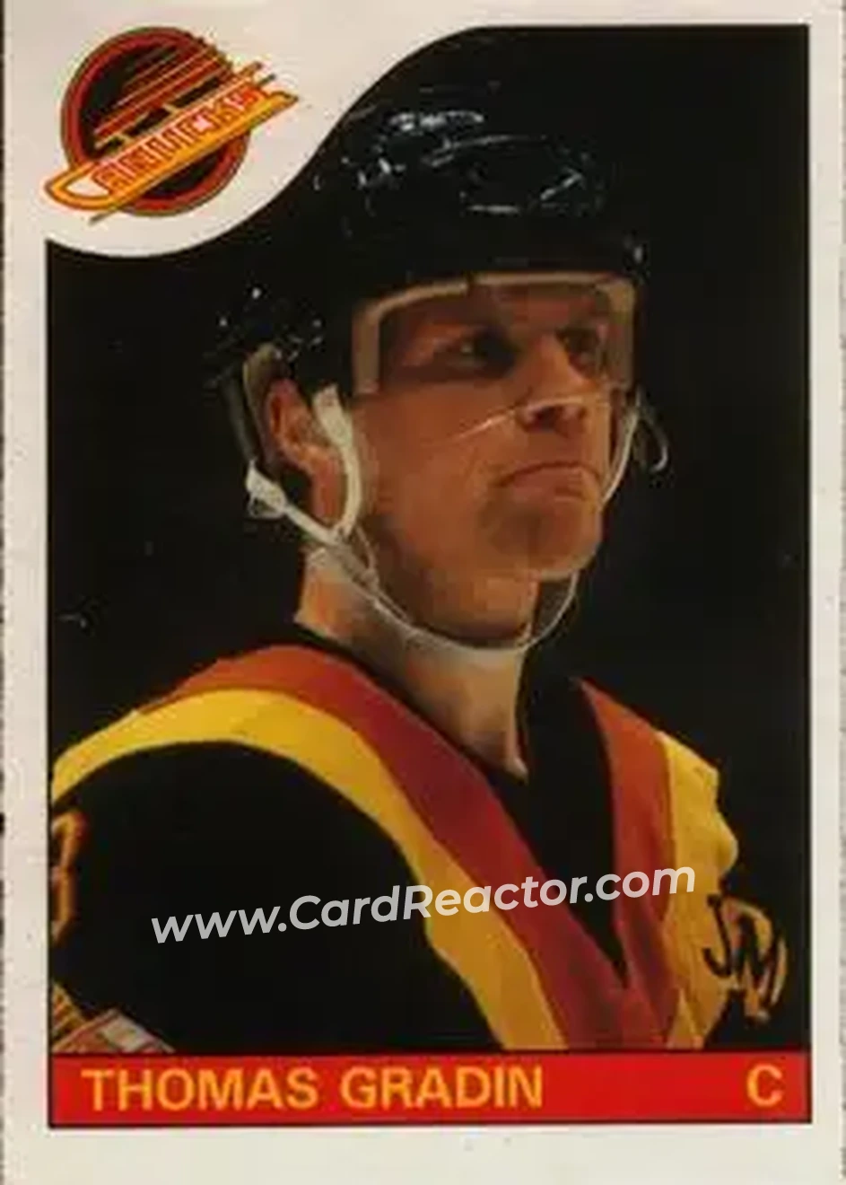1985-86 O-Pee-Chee #16 - Thomas Gradin - Vancouver Canucks - Front