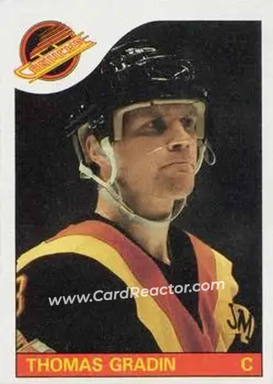 1985-86 Topps #16 - Thomas Gradin - Vancouver Canucks - Front