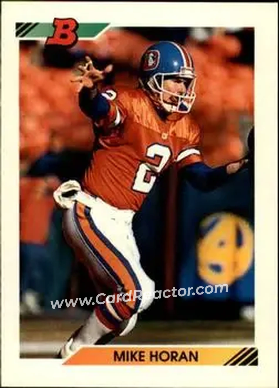 1992 Bowman #8 - Mike Horan - Denver Broncos - Front 1992 Bowman #8 - Mike Horan - Denver Broncos - Front