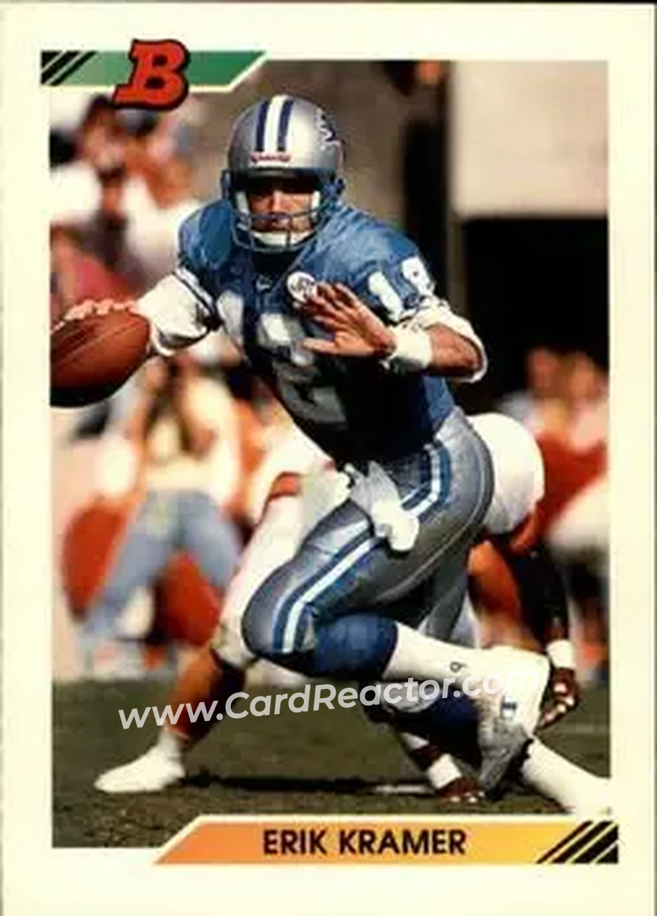 1992 Bowman #9 - Erik Kramer - Detroit Lions - Front