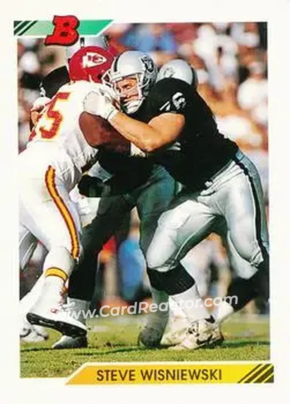 1992 Bowman #10 - Steve Wisniewski - Los Angeles Raiders - Front