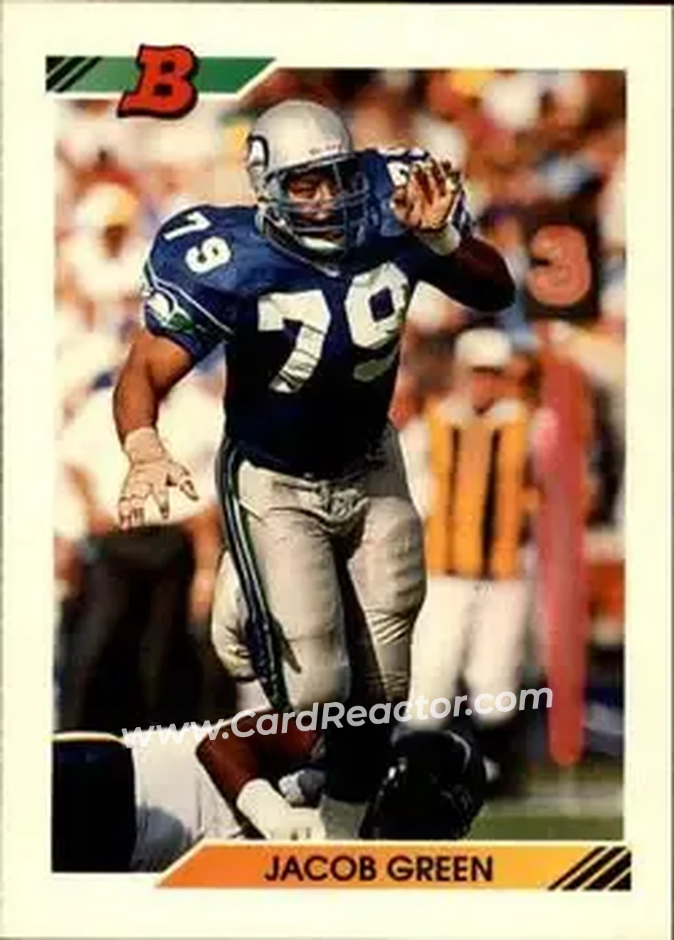 1992 Bowman #21 - Jacob Green - Seattle Seahawks - Front