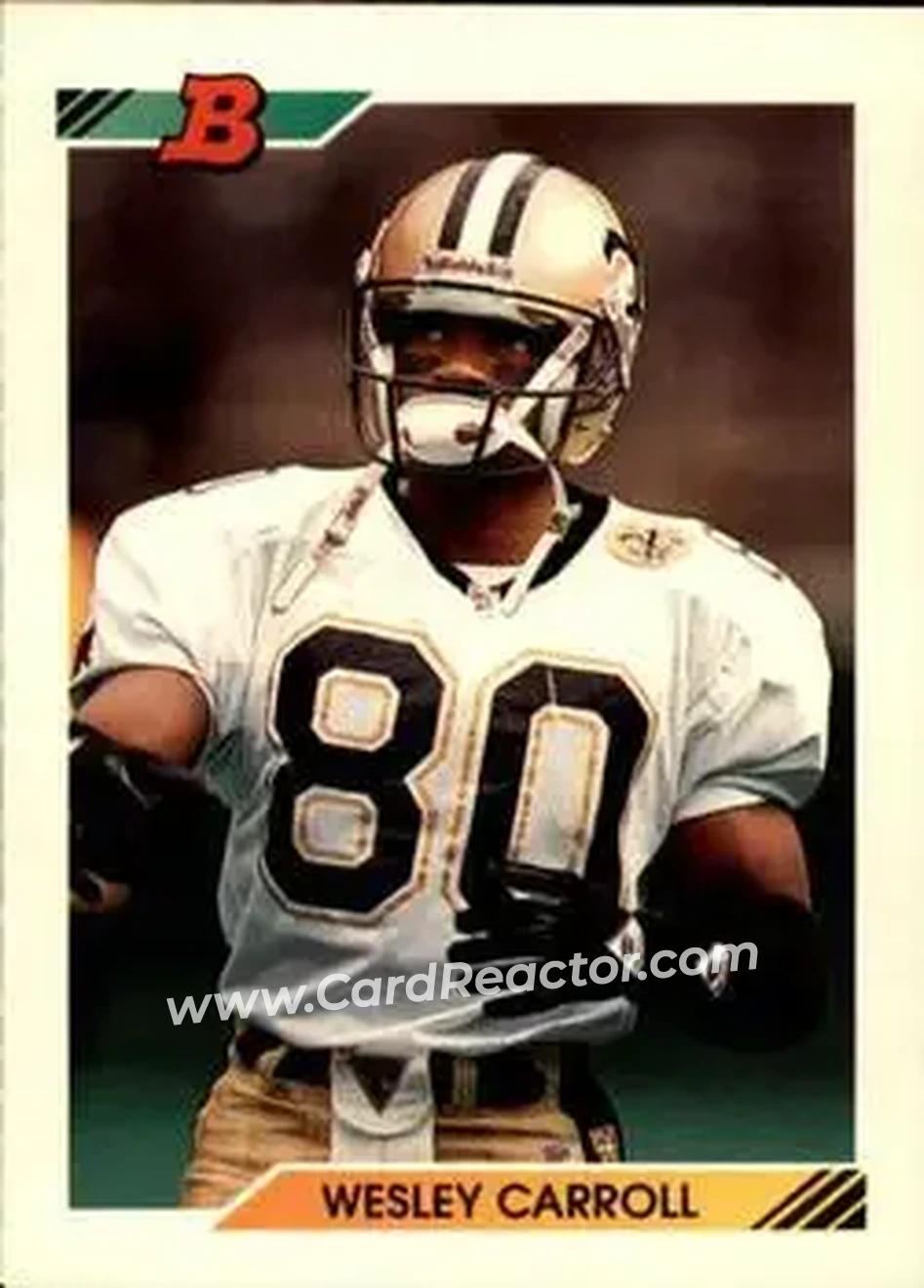 1992 Bowman #22 - Wesley Carroll - New Orleans Saints - Front