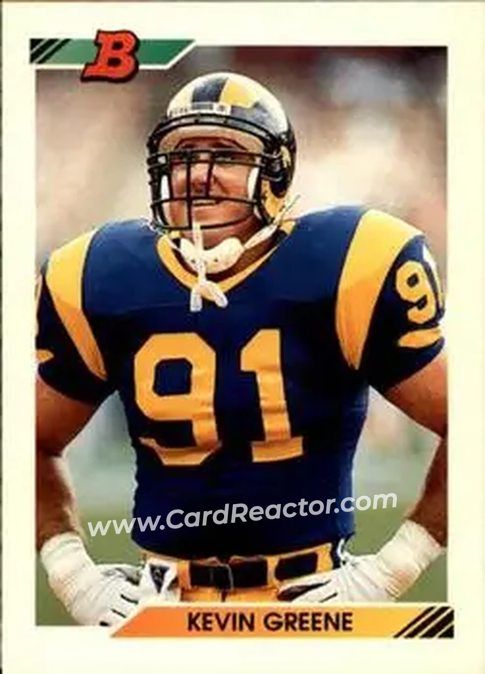 1992 Bowman #24 - Kevin Greene - Los Angeles Rams - Front