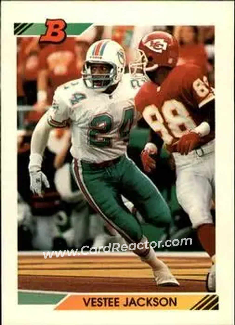 1992 Bowman #45 - Vestee Jackson - Miami Dolphins - Front