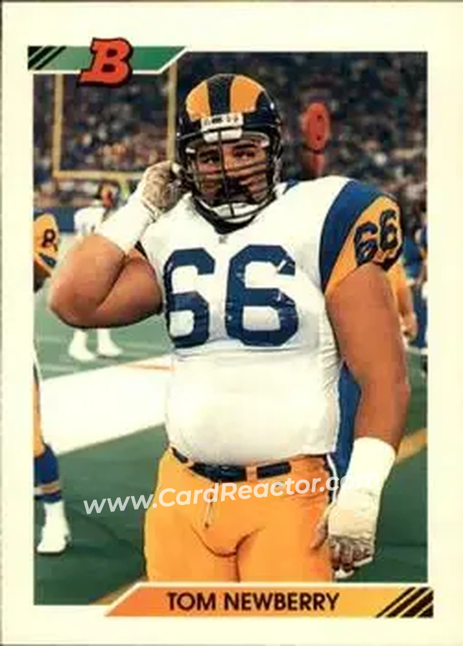 1992 Bowman #55 - Tom Newberry - Los Angeles Rams - Front 1992 Bowman #55 - Tom Newberry - Los Angeles Rams - Front