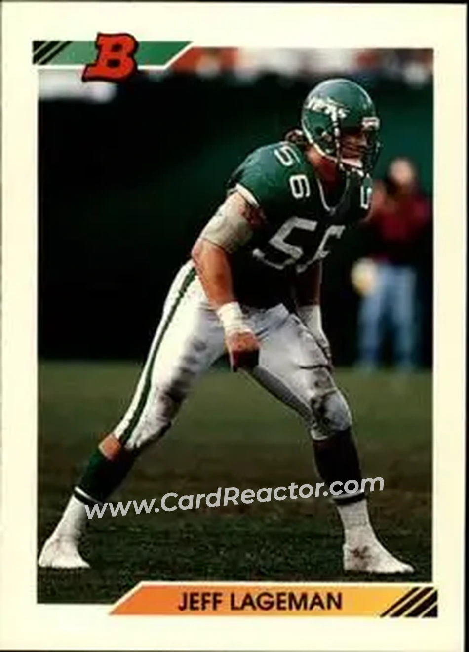 1992 Bowman #60 - Jeff Lageman - New York Jets - Front