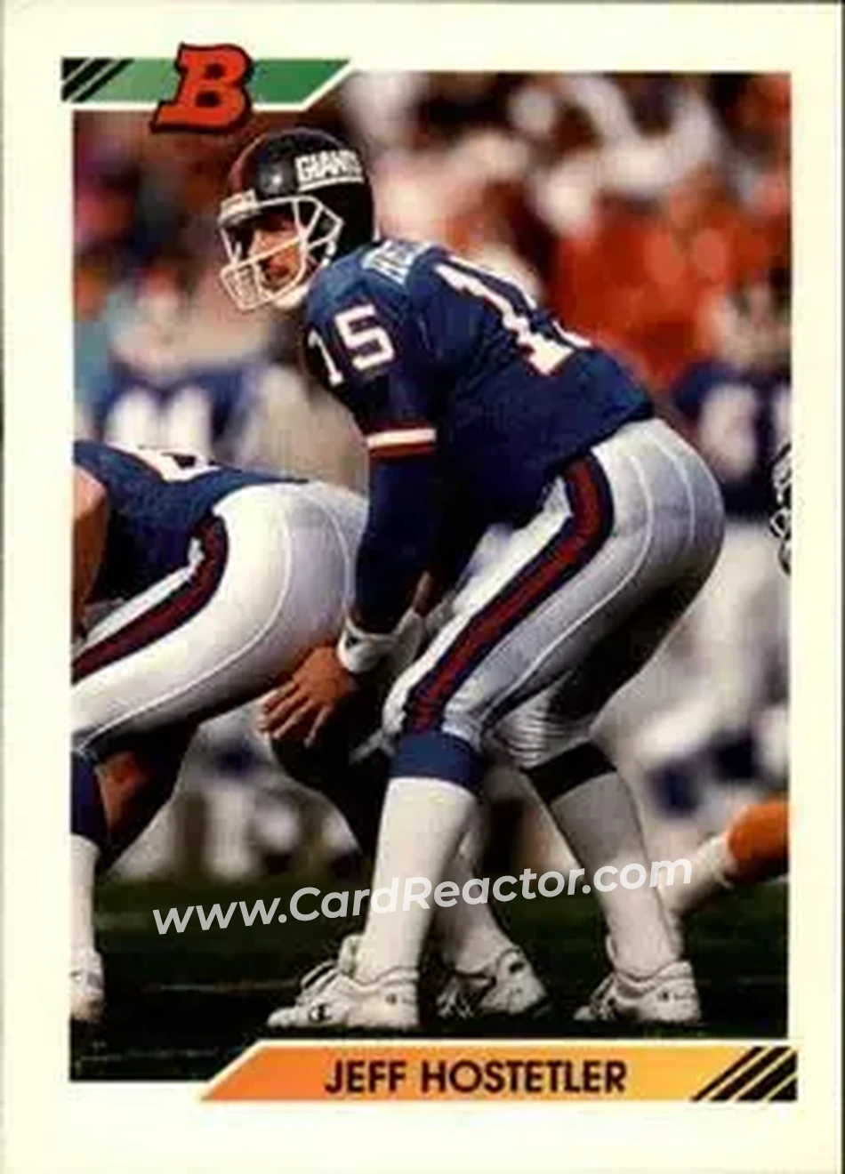 1992 Bowman #66 - Jeff Hostetler - New York Giants - Front
