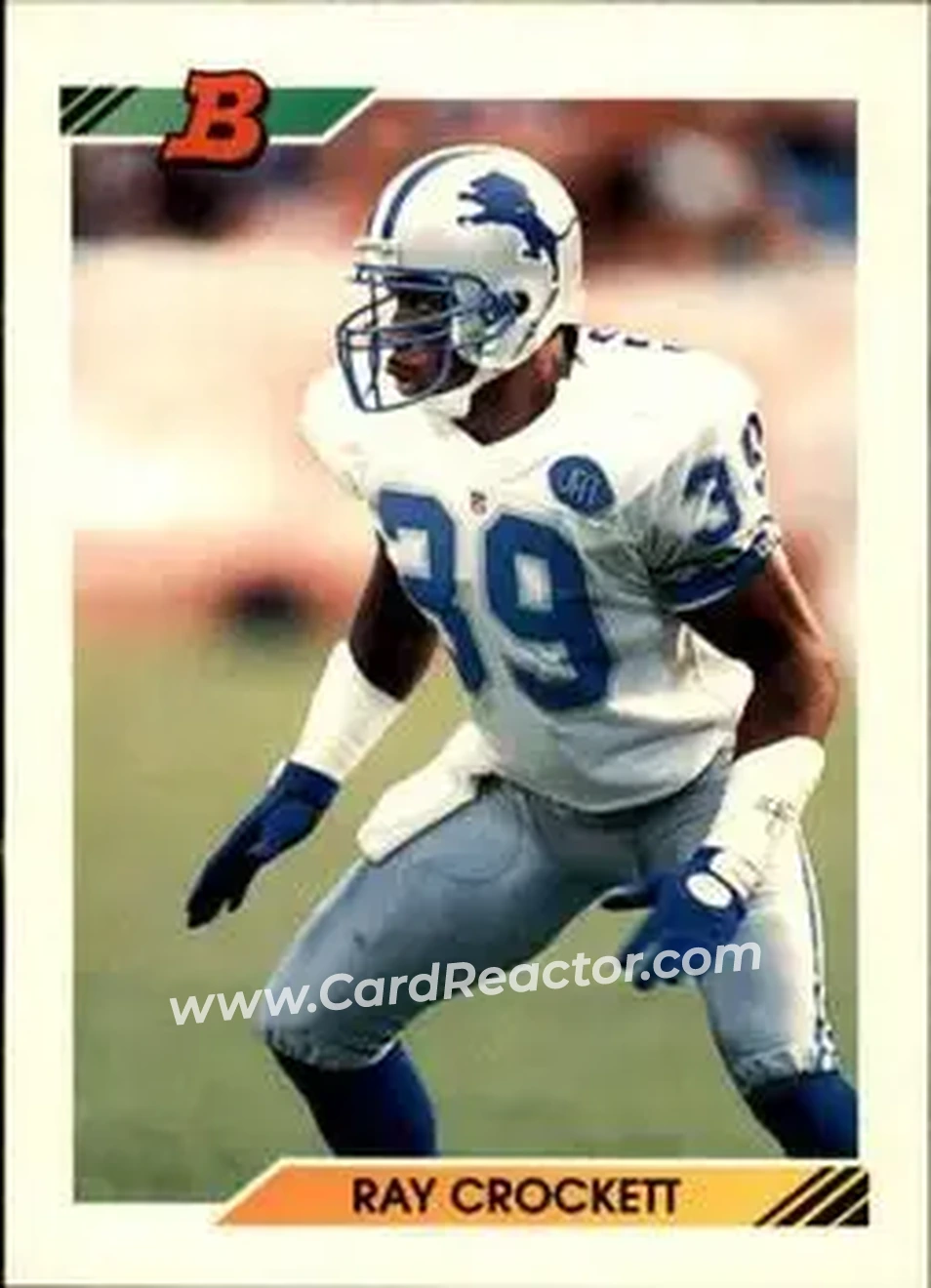 1992 Bowman #79 - Ray Crockett - Detroit Lions - Front