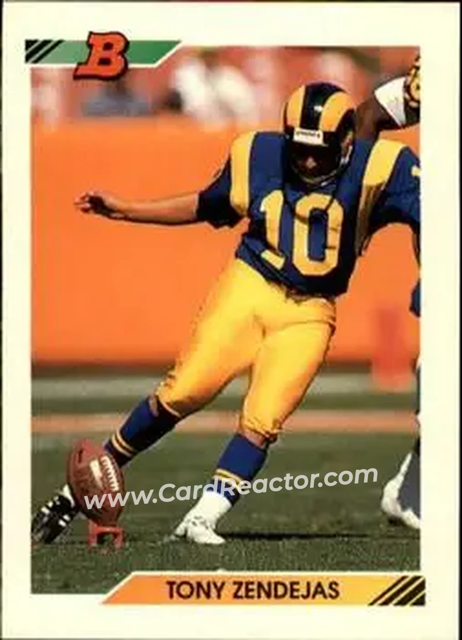 1992 Bowman #89 - Tony Zendejas - Los Angeles Rams - Front