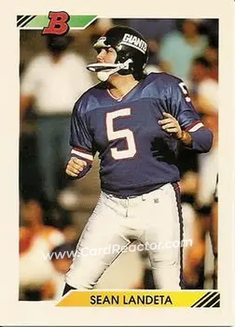 1992 Bowman #94 - Sean Landeta - New York Giants - Front
