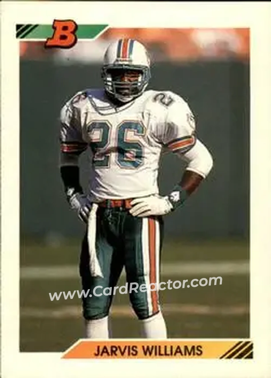 1992 Bowman #97 - Jarvis Williams - Miami Dolphins - Front 1992 Bowman #97 - Jarvis Williams - Miami Dolphins - Front