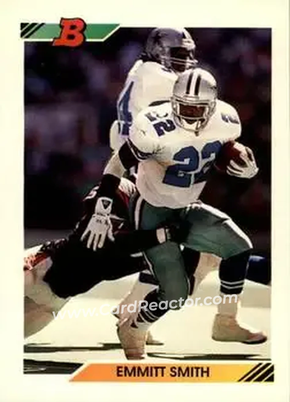 1992 Bowman #100 - Emmitt Smith - Dallas Cowboys - Front 1992 Bowman #100 - Emmitt Smith - Dallas Cowboys - Front