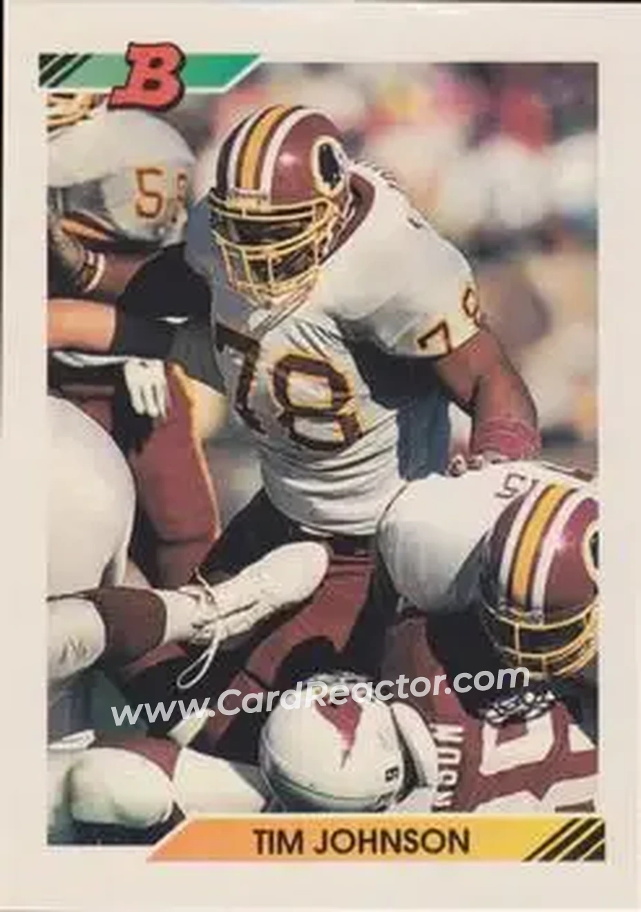1992 Bowman #124 - Tim Johnson - Washington Redskins - Front