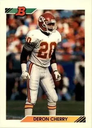 1992 Bowman #129 - Deron Cherry - Kansas City Chiefs