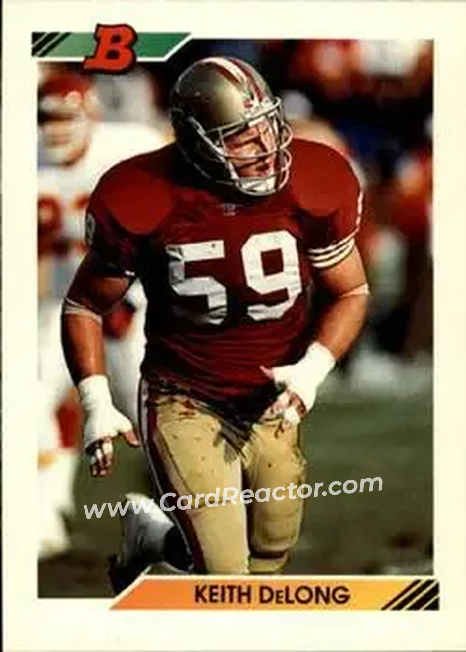 1992 Bowman #131 - Keith DeLong - San Francisco 49ers - Front 1992 Bowman #131 - Keith DeLong - San Francisco 49ers - Front