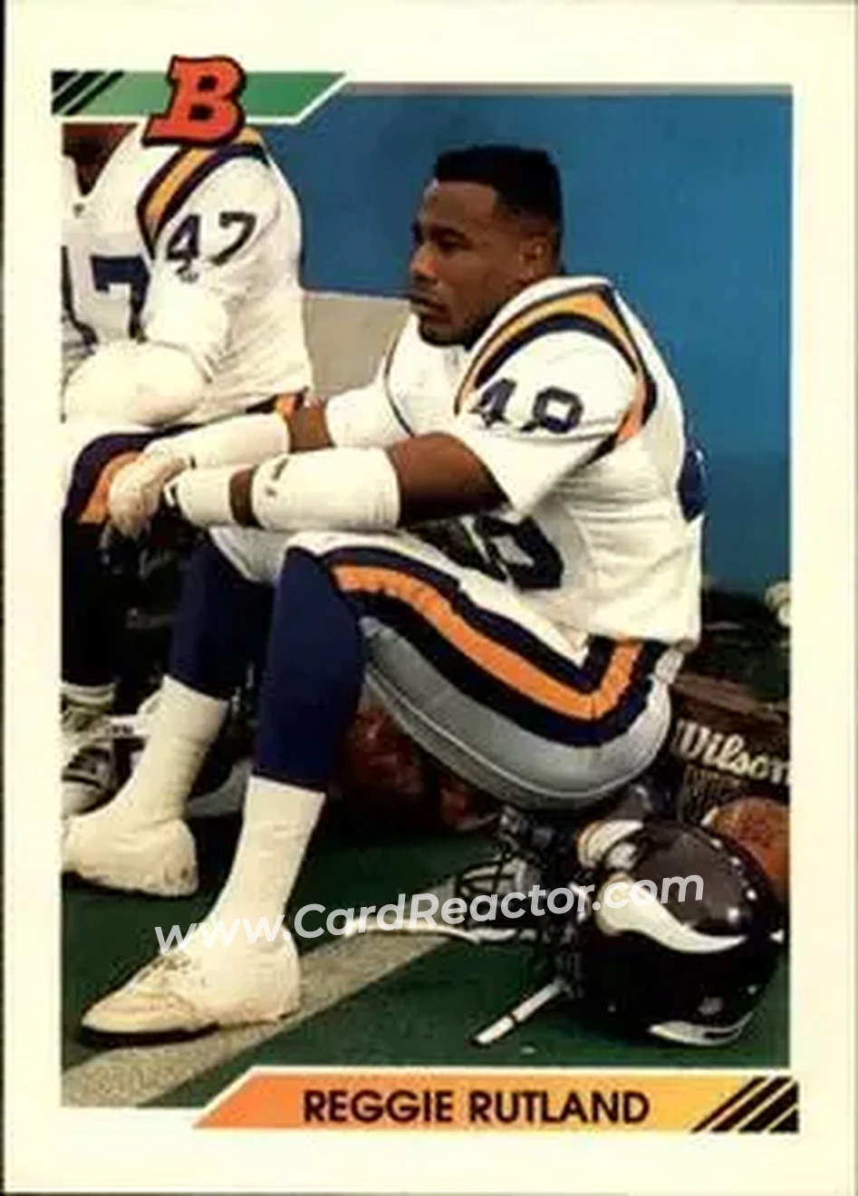 1992 Bowman #134 - Reggie Rutland - Minnesota Vikings - Front 1992 Bowman #134 - Reggie Rutland - Minnesota Vikings - Front