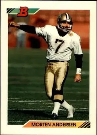 1992 Bowman #140 - Morten Andersen - New Orleans Saints 1992 Bowman #140 - Morten Andersen - New Orleans Saints