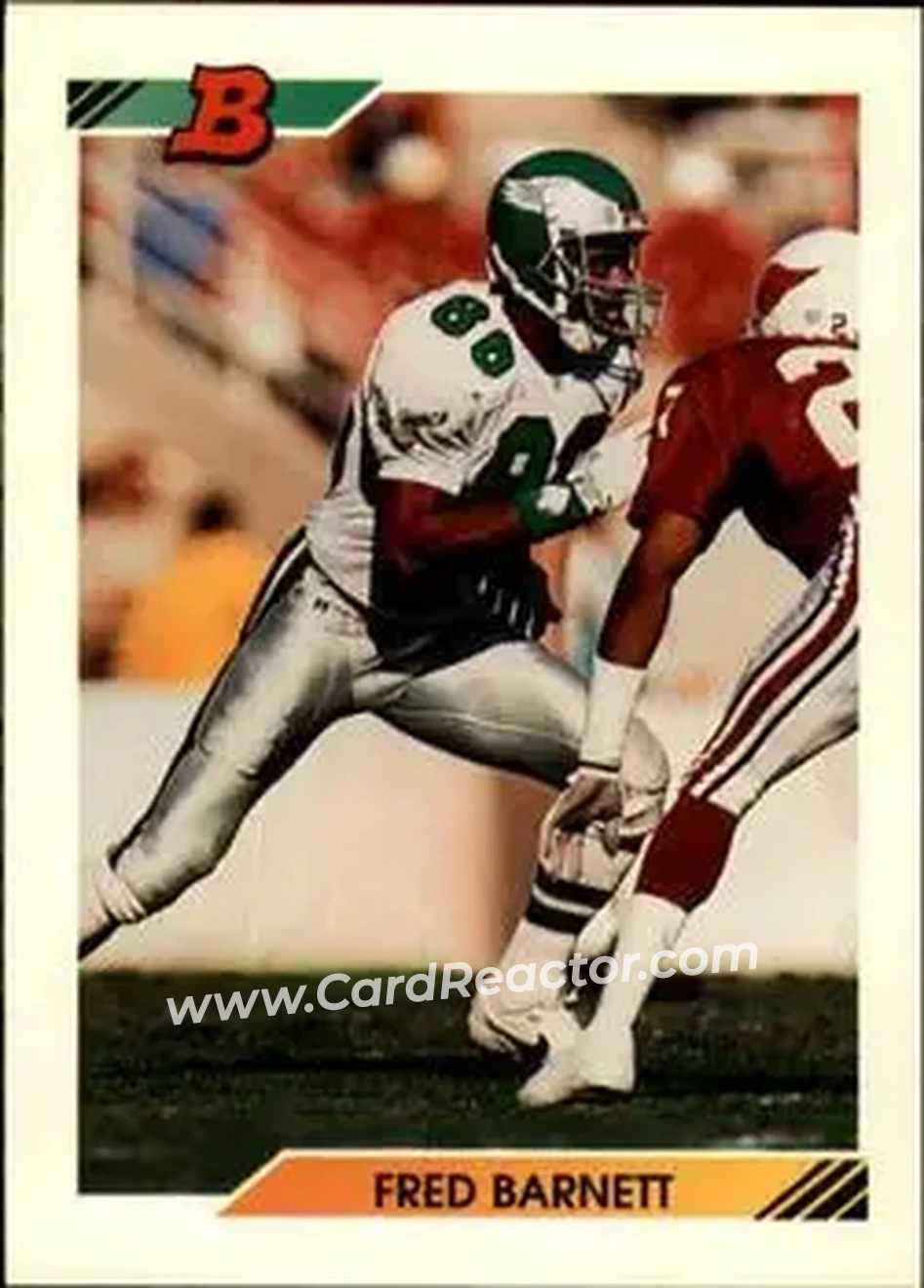 1992 Bowman #160 - Fred Barnett - Philadelphia Eagles - Front 1992 Bowman #160 - Fred Barnett - Philadelphia Eagles - Front