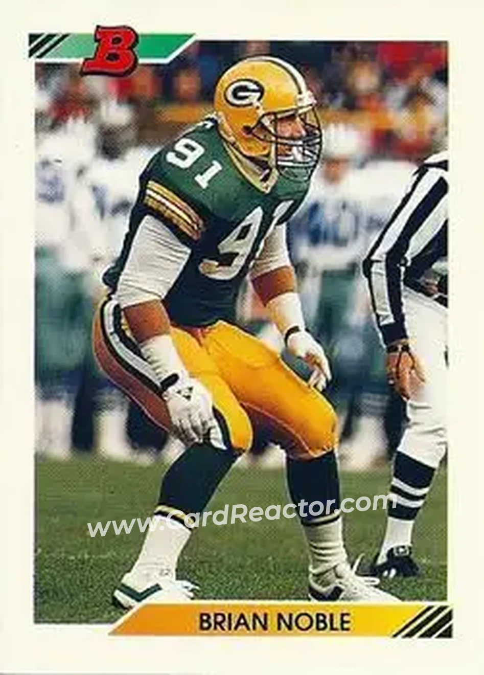 1992 Bowman #162 - Brian Noble - Green Bay Packers - Front 1992 Bowman #162 - Brian Noble - Green Bay Packers - Front