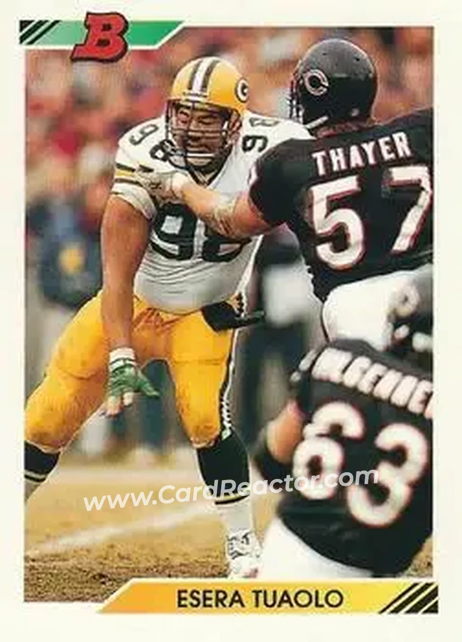 1992 Bowman #186 - Esera Tuaolo - Green Bay Packers - Front 1992 Bowman #186 - Esera Tuaolo - Green Bay Packers - Front