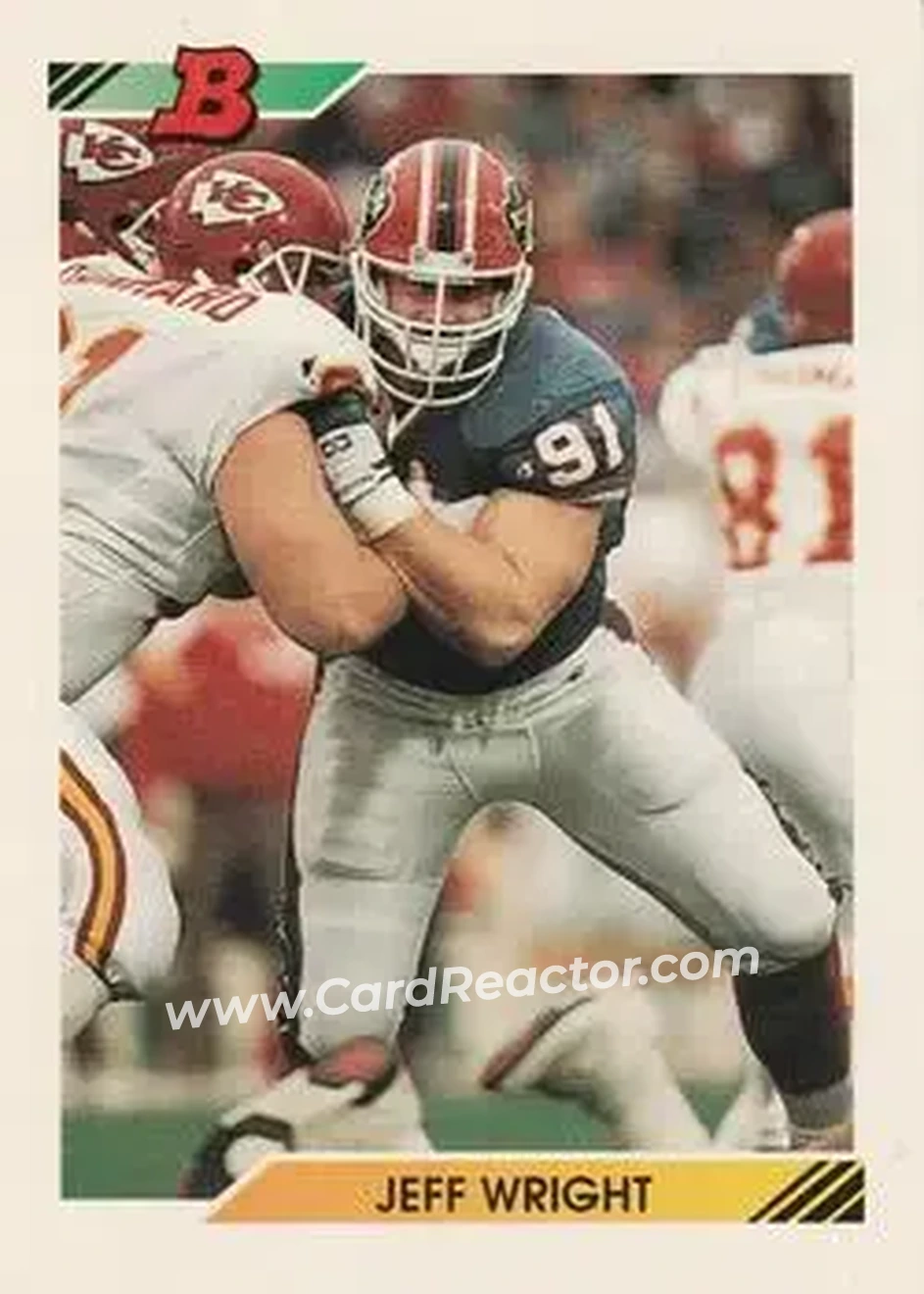 1992 Bowman #187 - Jeff Wright - Buffalo Bills - Front
