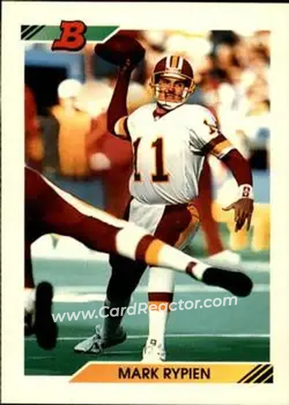 1992 Bowman #188 - Mark Rypien - Washington Redskins - Front 1992 Bowman #188 - Mark Rypien - Washington Redskins - Front