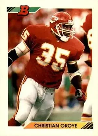 1992 Bowman #190 - Christian Okoye - Kansas City Chiefs 1992 Bowman #190 - Christian Okoye - Kansas City Chiefs