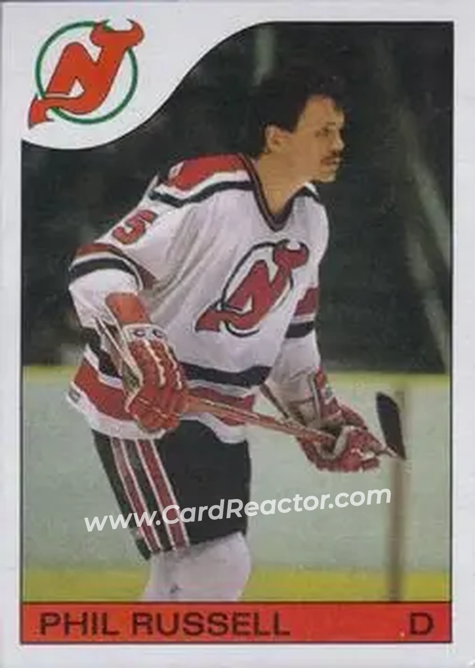 1985-86 Topps #30 - Phil Russell - New Jersey Devils - Front 1985-86 Topps #30 - Phil Russell - New Jersey Devils - Front