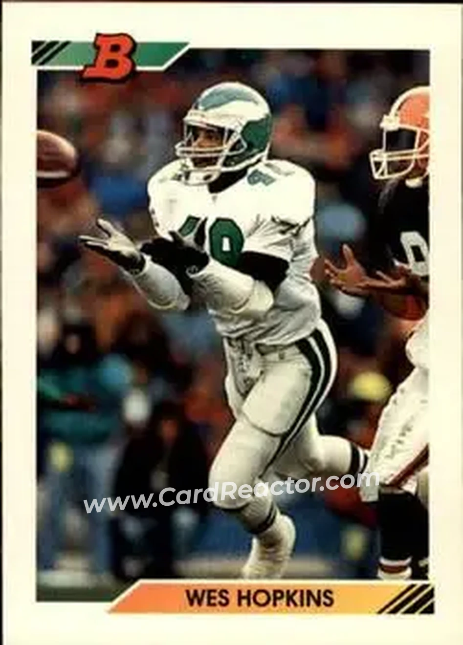1992 Bowman #283 - Wes Hopkins - Philadelphia Eagles - Front 1992 Bowman #283 - Wes Hopkins - Philadelphia Eagles - Front