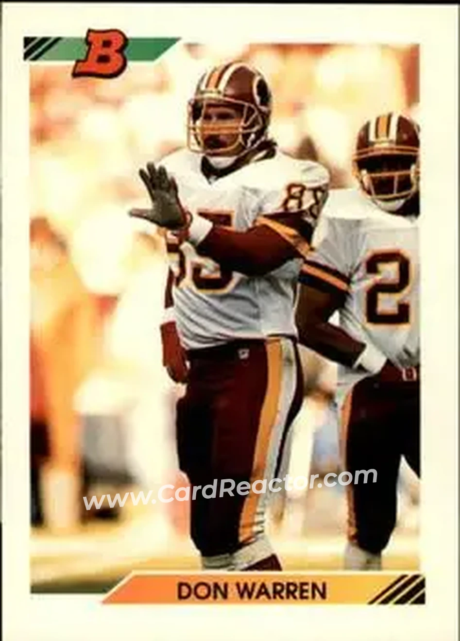 1992 Bowman #289 - Don Warren - Washington Redskins - Front