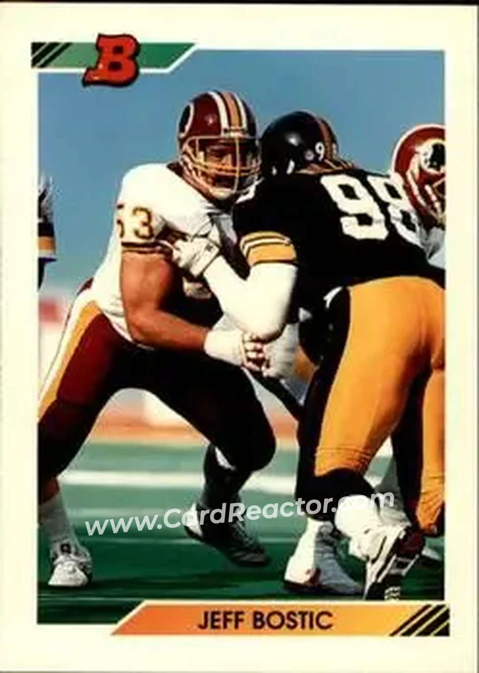 1992 Bowman #345 - Jeff Bostic - Washington Redskins - Front