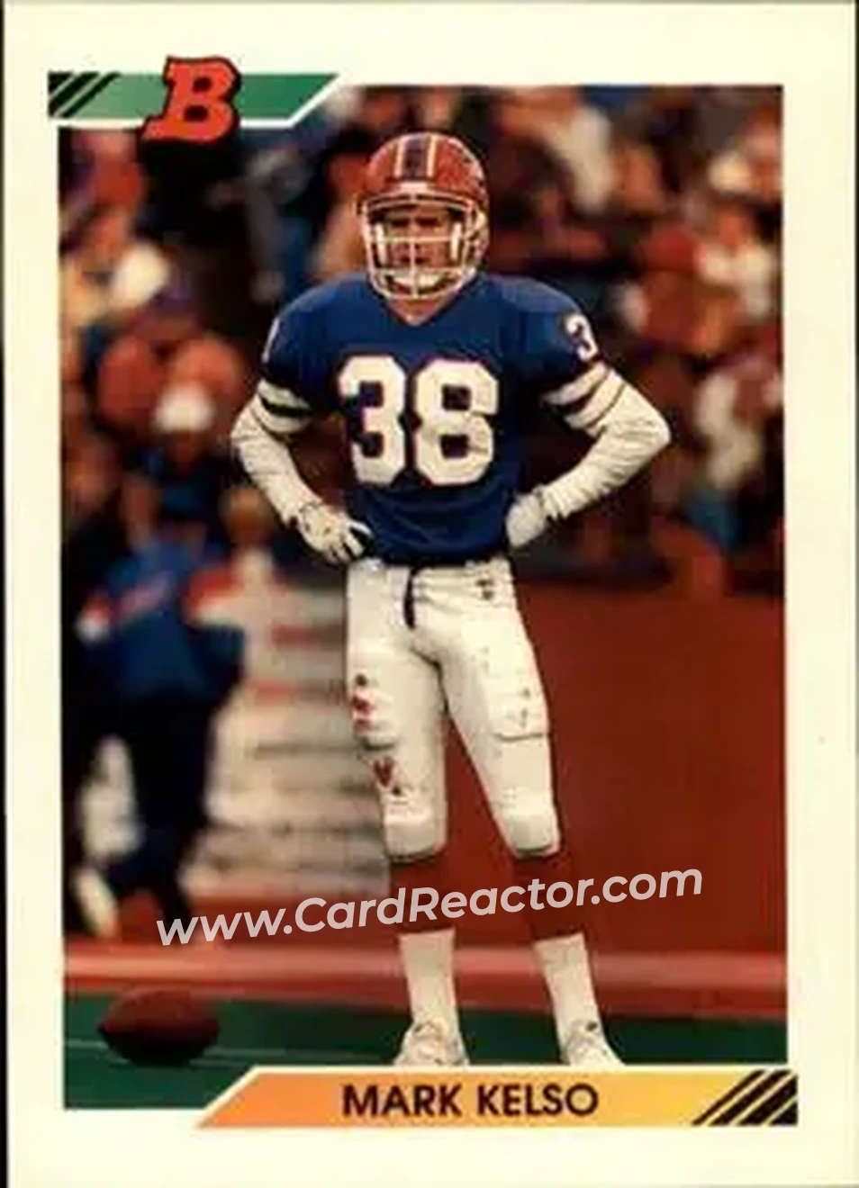 1992 Bowman #348 - Mark Kelso - Buffalo Bills - Front