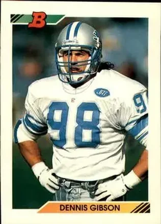 1992 Bowman #358 - Dennis Gibson - Detroit Lions
