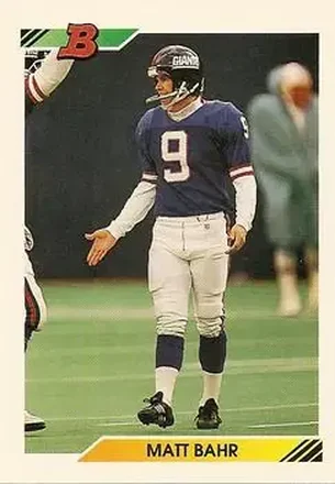 1992 Bowman #379 - Matt Bahr - New York Giants