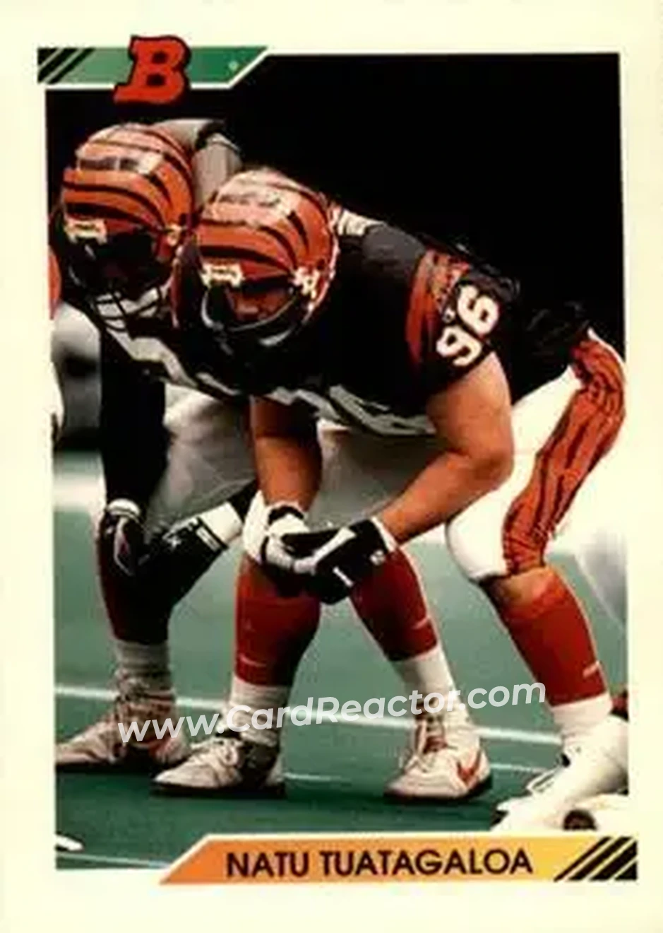 1992 Bowman #391 - Natu Tuatagaloa - Cincinnati Bengals - Front 1992 Bowman #391 - Natu Tuatagaloa - Cincinnati Bengals - Front