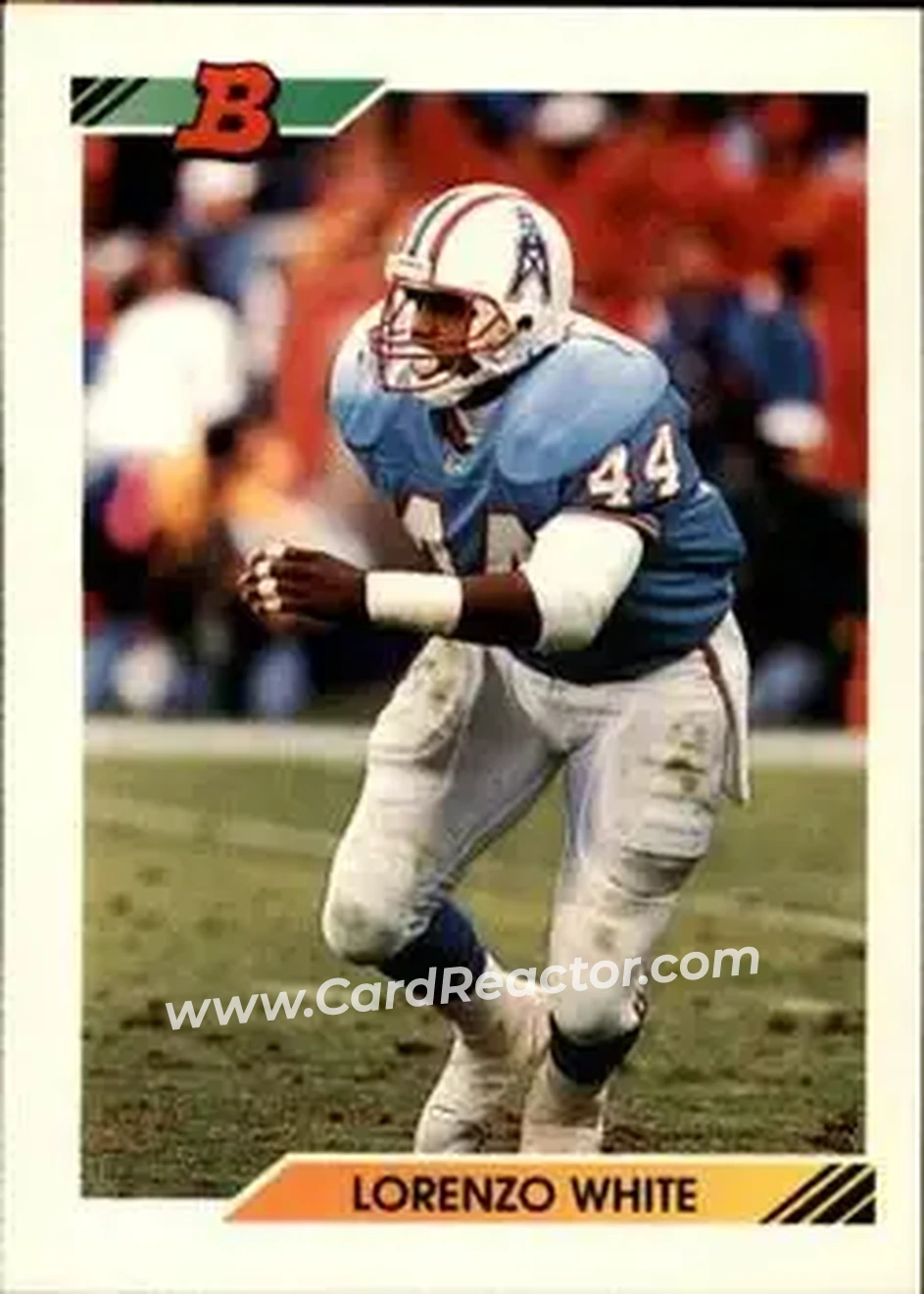 1992 Bowman #396 - Lorenzo White - Houston Oilers - Front