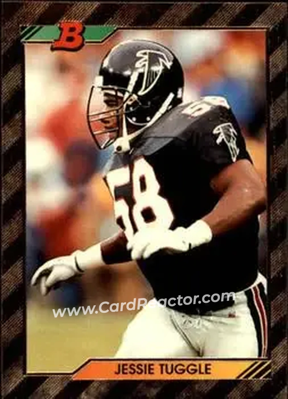 1992 Bowman #401 - Jessie Tuggle - Atlanta Falcons - Front 1992 Bowman #401 - Jessie Tuggle - Atlanta Falcons - Front