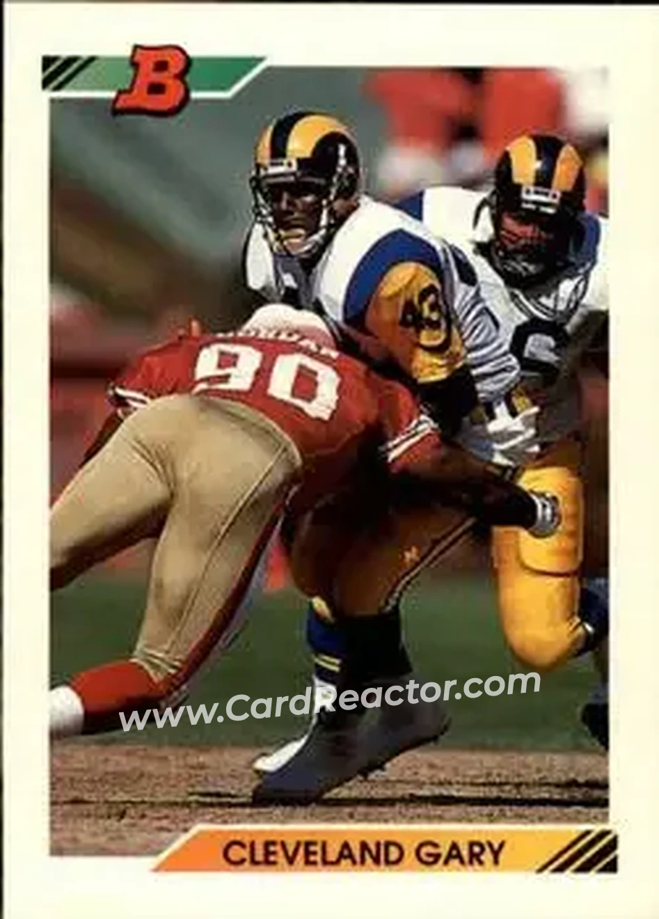 1992 Bowman #402 - Cleveland Gary - Los Angeles Rams - Front
