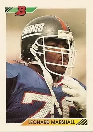 1992 Bowman #408 - Leonard Marshall - New York Giants