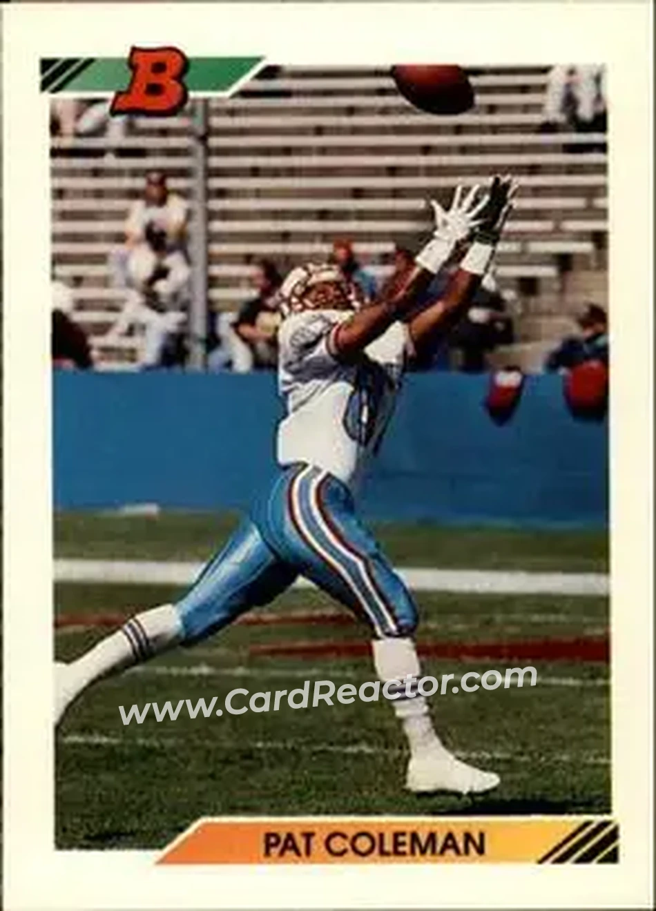 1992 Bowman #457 - Pat Coleman - Houston Oilers - Front