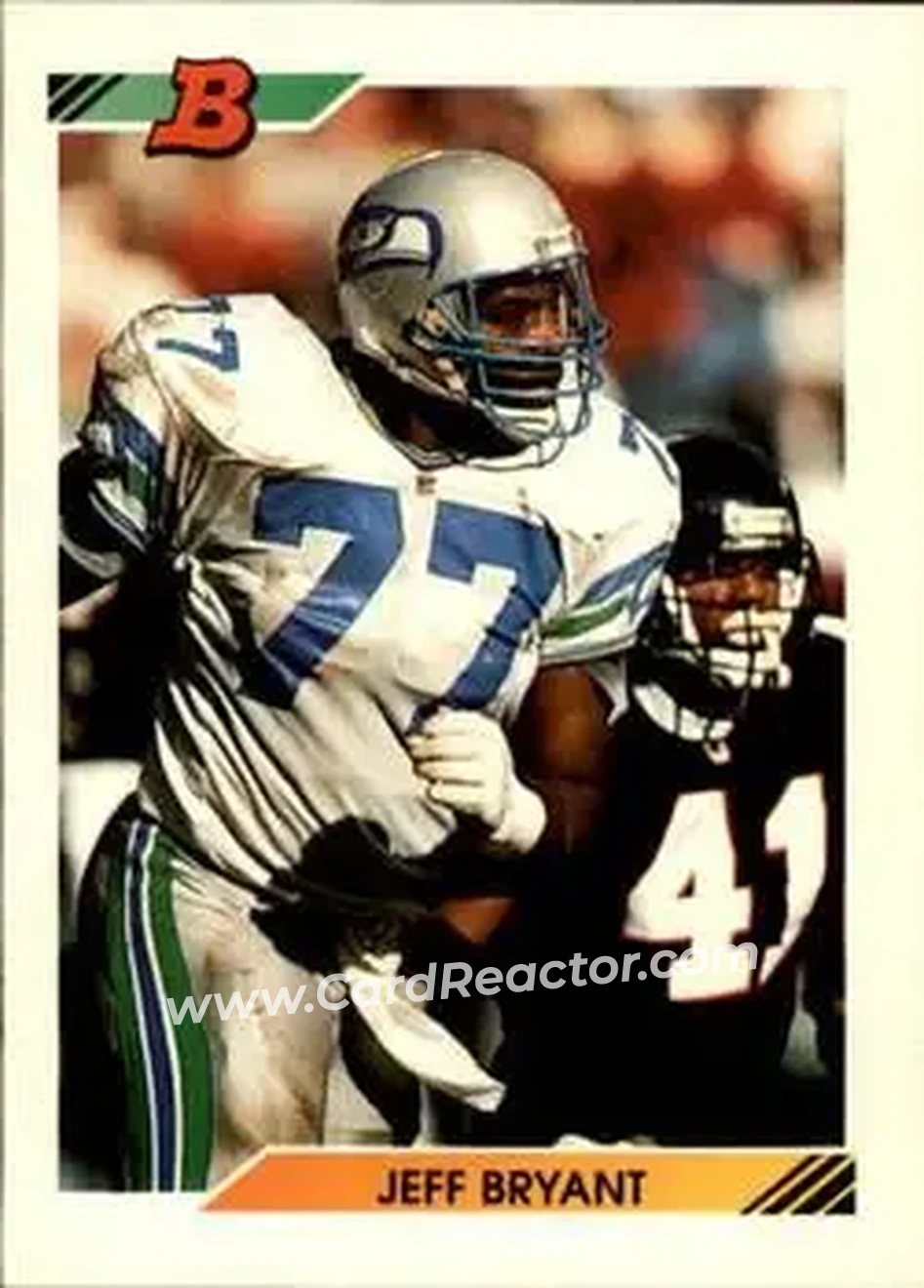 1992 Bowman #458 - Jeff Bryant - Seattle Seahawks - Front 1992 Bowman #458 - Jeff Bryant - Seattle Seahawks - Front