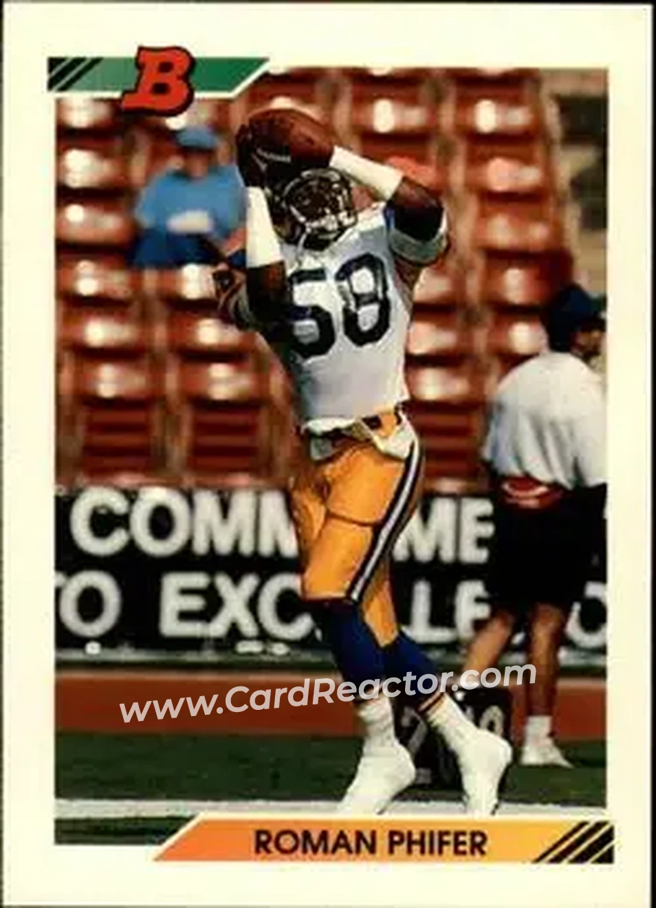 1992 Bowman #484 - Roman Phifer - Los Angeles Rams - Front