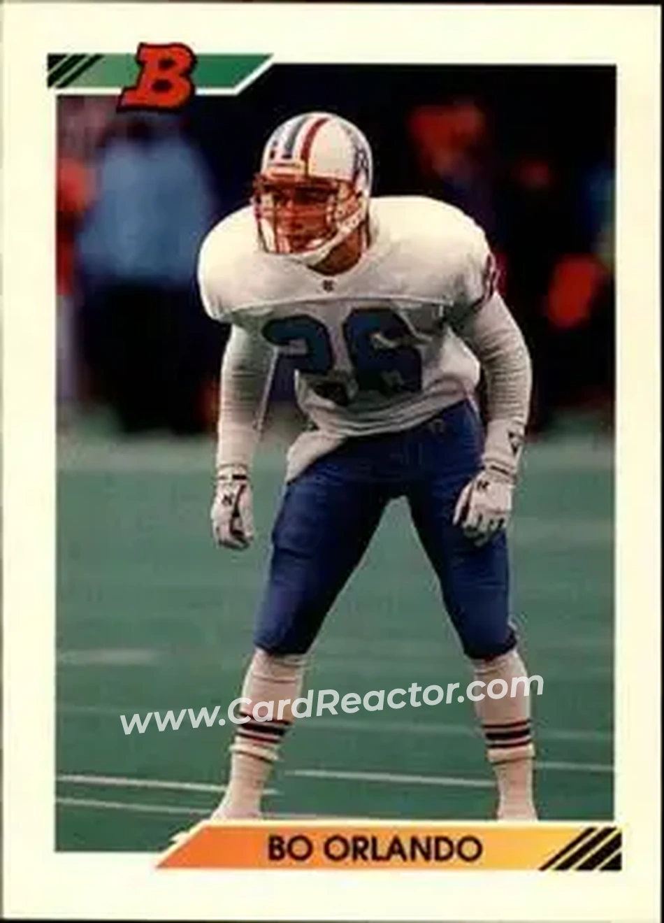 1992 Bowman #523 - Bo Orlando - Houston Oilers - Front