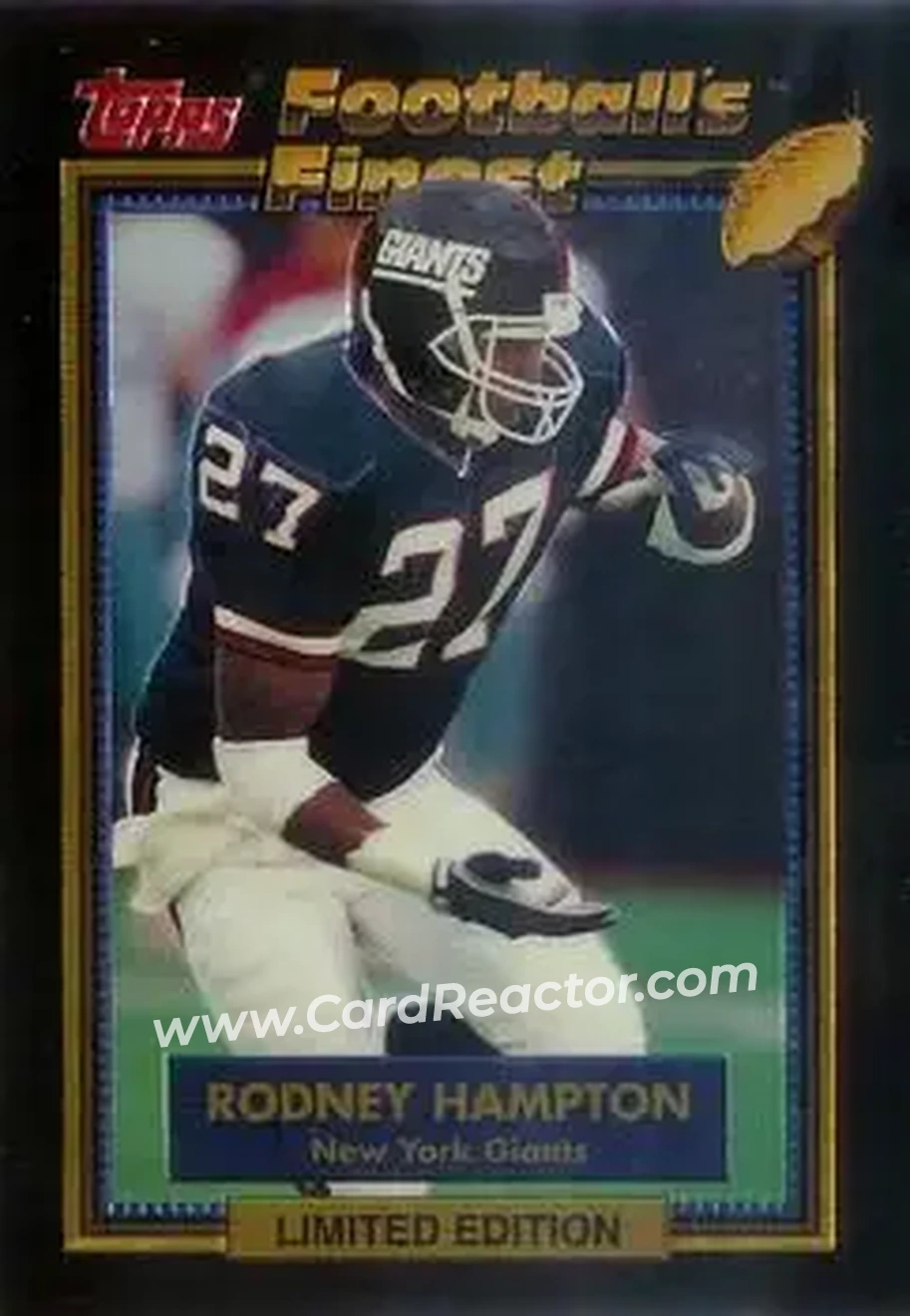 1992 Finest #9 - Rodney Hampton - New York Giants - Front