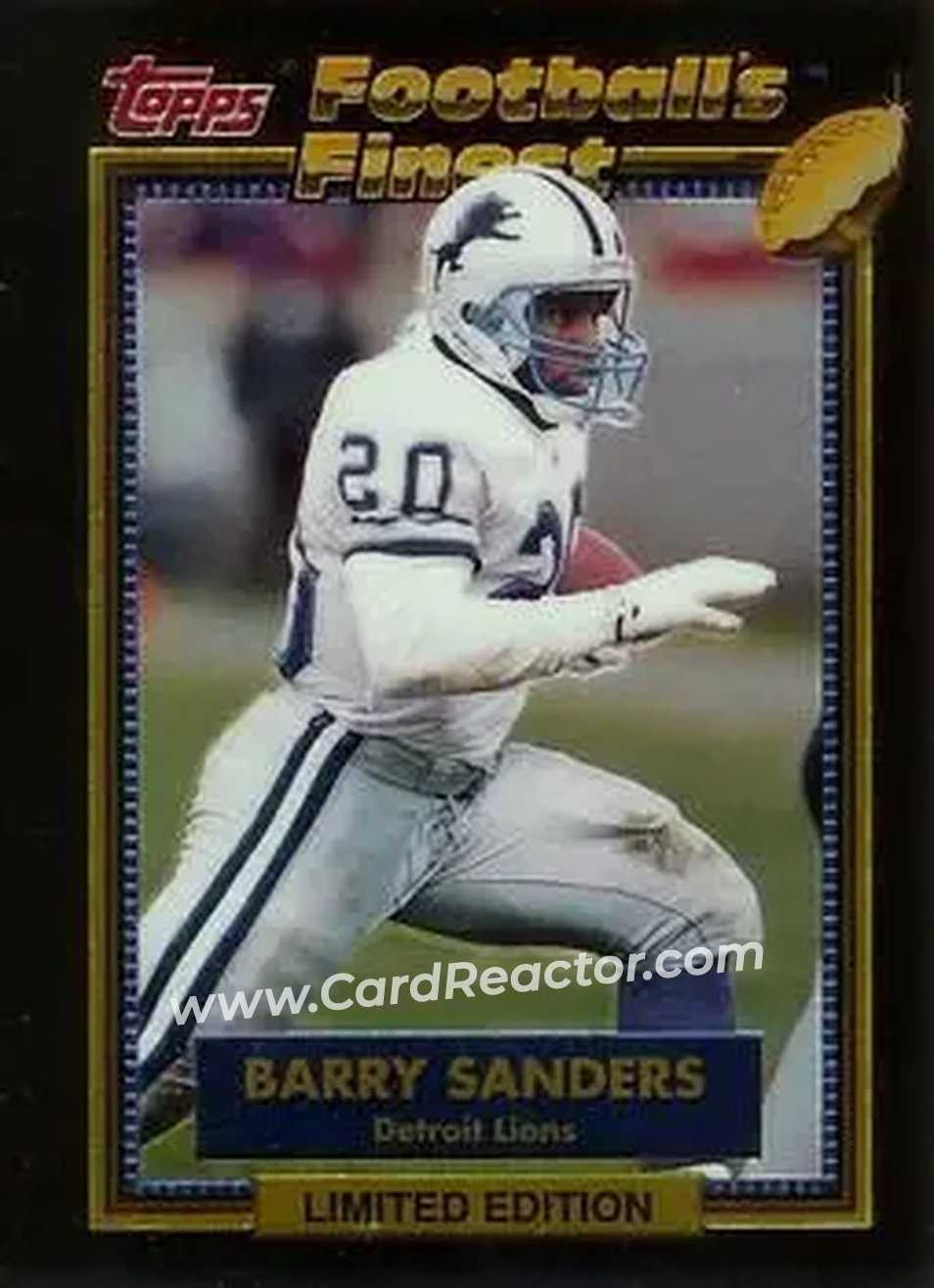1992 Finest #26 - Barry Sanders - Detroit Lions - Front