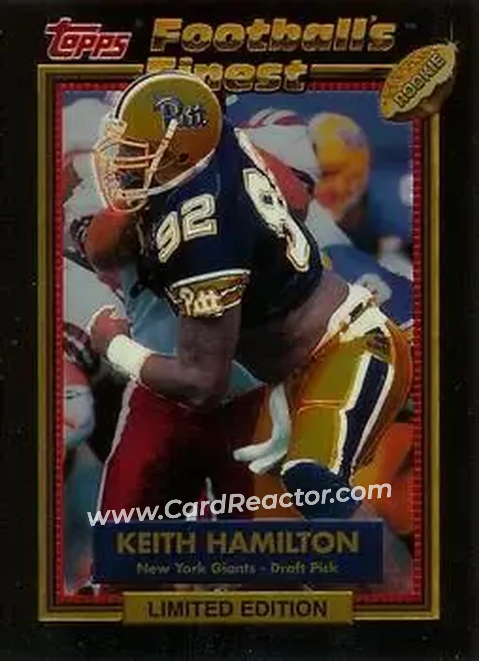 1992 Finest #36 - Keith Hamilton - New York Giants - Front