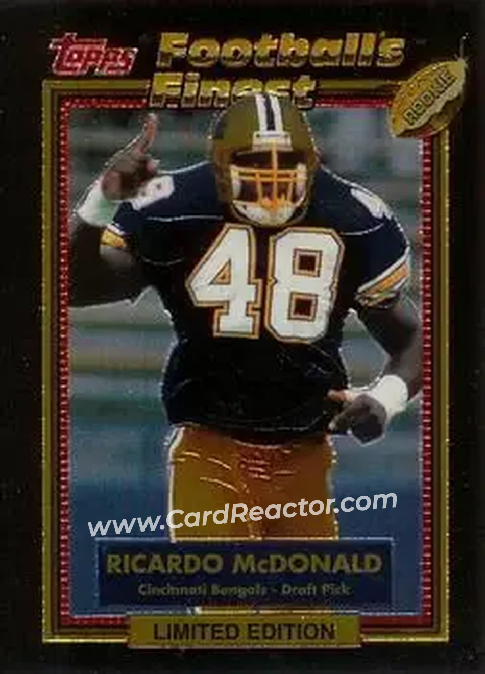 1992 Finest #38 - Ricardo McDonald - Cincinnati Bengals - Front