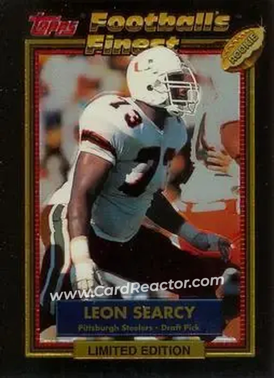 1992 Finest #41 - Leon Searcy - Pittsburgh Steelers - Front